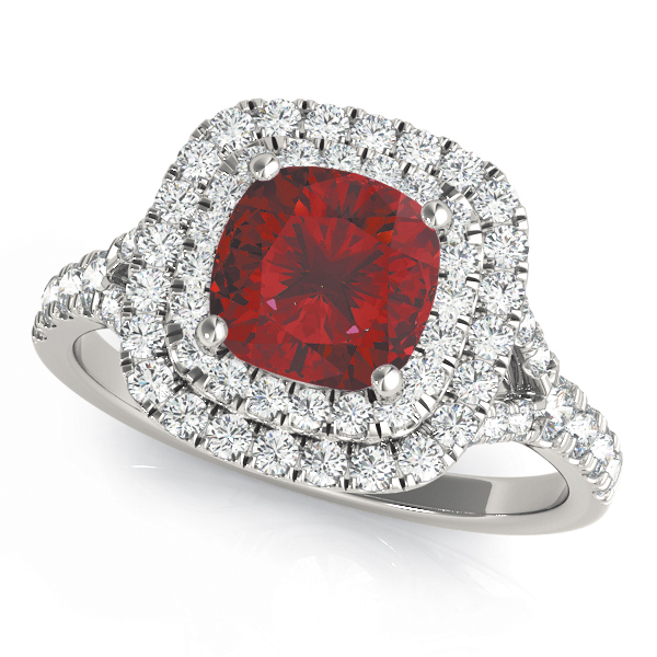 CUSHION HALO ENGAGEMENT RING