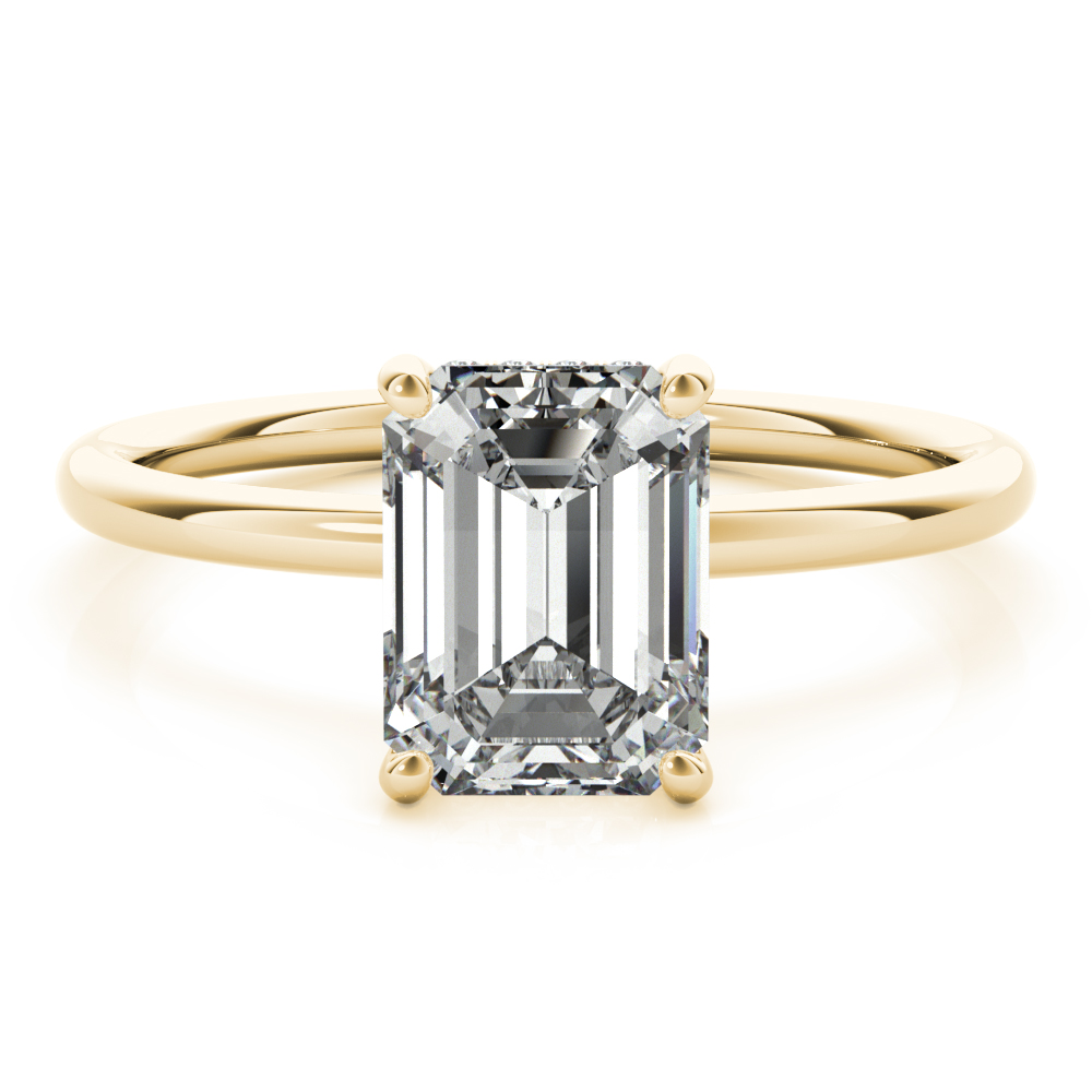 ENGAGEMENT RING EMERALD CUT CENTER