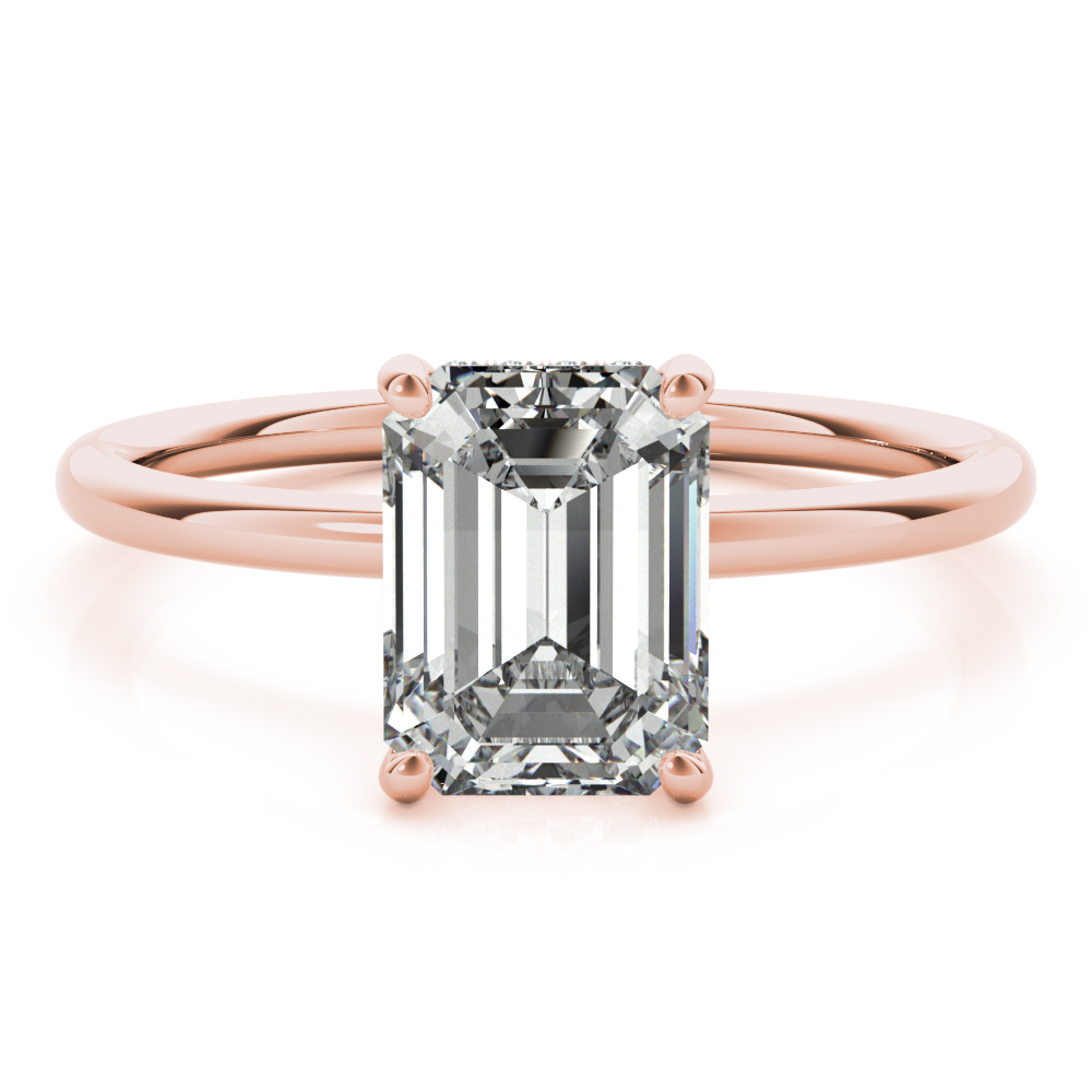 ENGAGEMENT RING EMERALD CUT CENTER