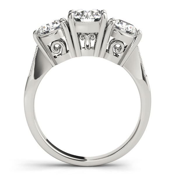 ENGAGEMENT RINGS 3 STONE ROUND