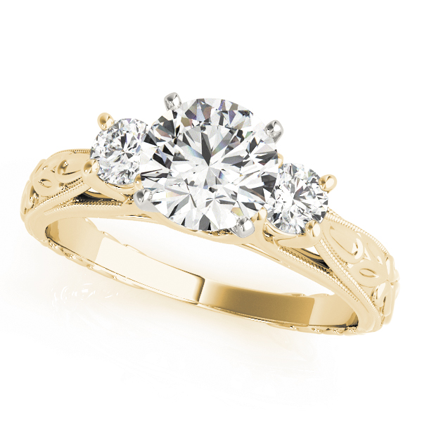 ENGAGEMENT RINGS 3 STONE ROUND