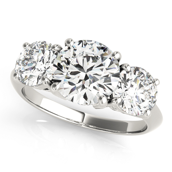 ENGAGEMENT RINGS 3 STONE ROUND