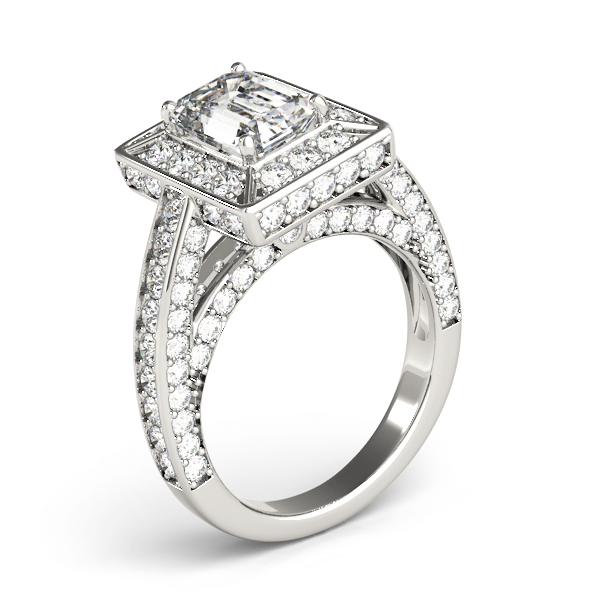 HALO ENGAGEMENT RING FOR EMERALD CUT