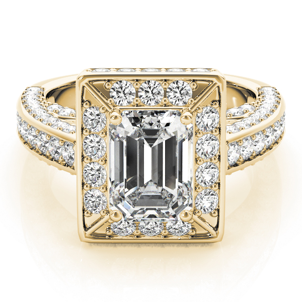 HALO ENGAGEMENT RING FOR EMERALD CUT